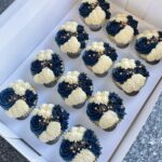 Navy, White and Gold themed cupcakes